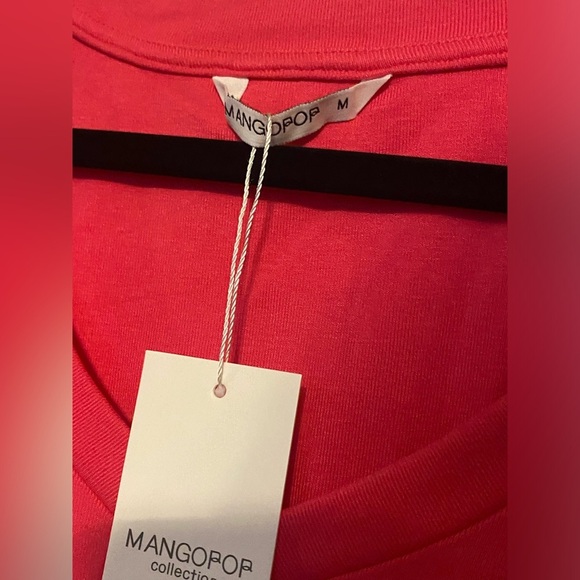 MANGOPOP Deep V Neck Bodysuit Pink, M - Picture 3 of 3